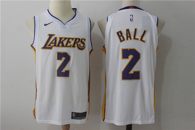 Men Los Angeles Lakers #2 Lonzo Ball White New Nike Season NBA Jerseys